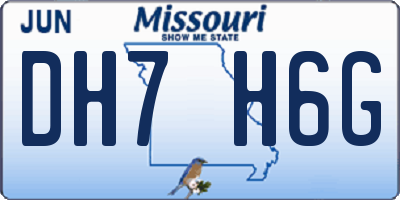 MO license plate DH7H6G