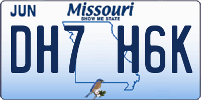 MO license plate DH7H6K