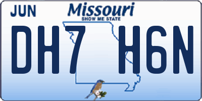 MO license plate DH7H6N