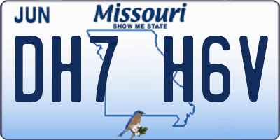 MO license plate DH7H6V