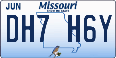 MO license plate DH7H6Y