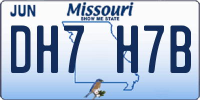 MO license plate DH7H7B