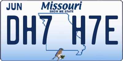 MO license plate DH7H7E