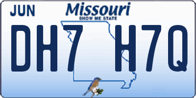 MO license plate DH7H7Q