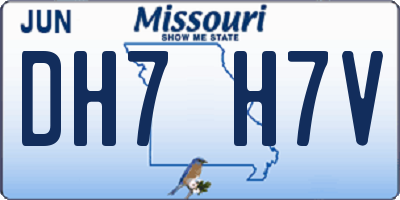 MO license plate DH7H7V
