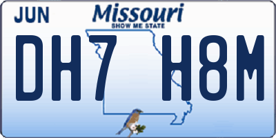 MO license plate DH7H8M