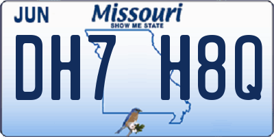 MO license plate DH7H8Q