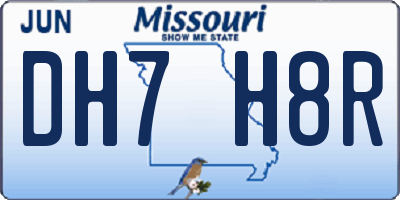 MO license plate DH7H8R