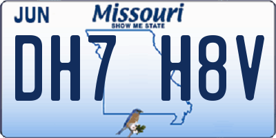 MO license plate DH7H8V