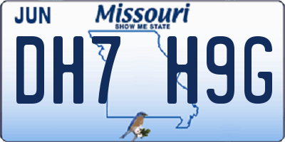 MO license plate DH7H9G