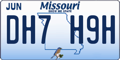 MO license plate DH7H9H