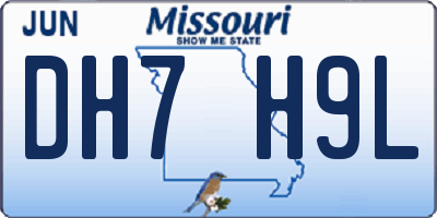MO license plate DH7H9L