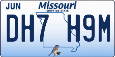 MO license plate DH7H9M