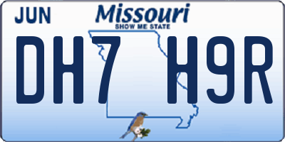 MO license plate DH7H9R