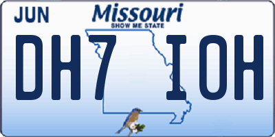 MO license plate DH7I0H
