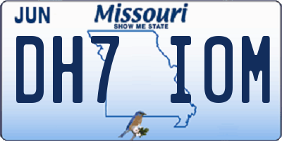 MO license plate DH7I0M