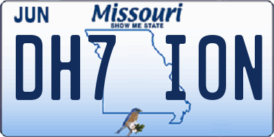 MO license plate DH7I0N