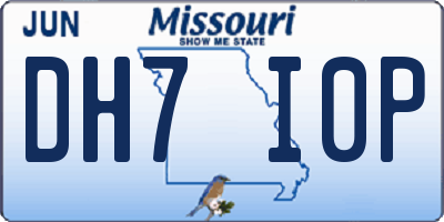 MO license plate DH7I0P