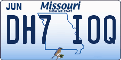 MO license plate DH7I0Q