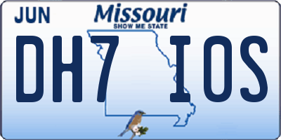 MO license plate DH7I0S