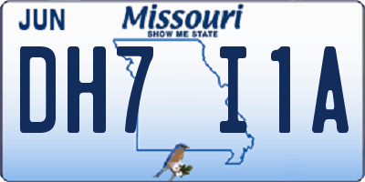 MO license plate DH7I1A