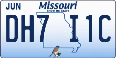 MO license plate DH7I1C