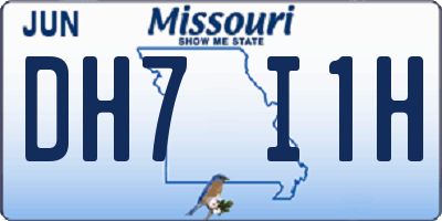 MO license plate DH7I1H