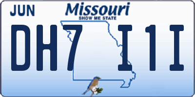MO license plate DH7I1I
