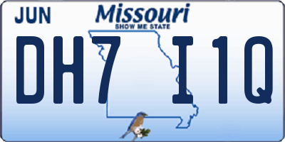 MO license plate DH7I1Q