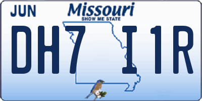 MO license plate DH7I1R