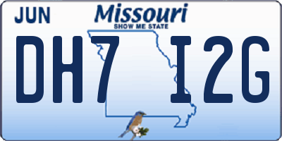 MO license plate DH7I2G