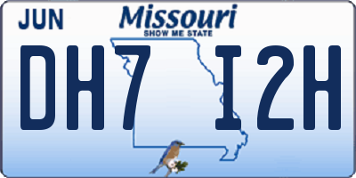 MO license plate DH7I2H