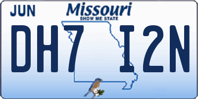 MO license plate DH7I2N