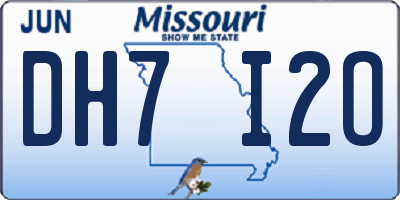 MO license plate DH7I2O
