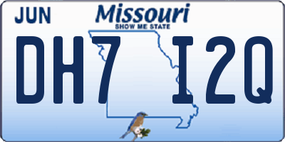 MO license plate DH7I2Q