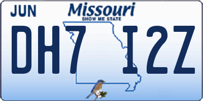 MO license plate DH7I2Z