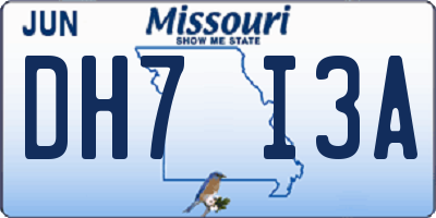 MO license plate DH7I3A