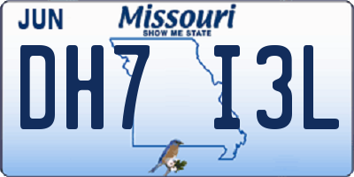 MO license plate DH7I3L