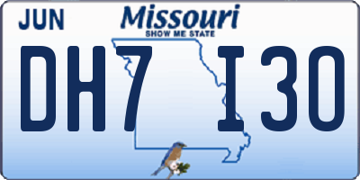 MO license plate DH7I3O