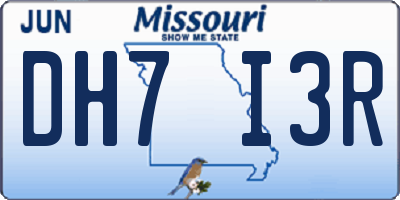 MO license plate DH7I3R