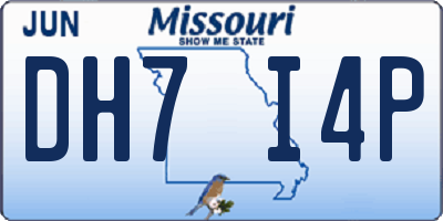 MO license plate DH7I4P