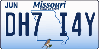 MO license plate DH7I4Y
