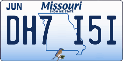 MO license plate DH7I5I