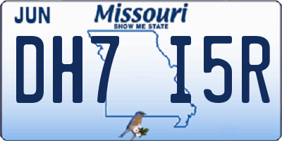 MO license plate DH7I5R