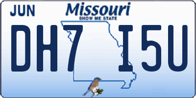 MO license plate DH7I5U