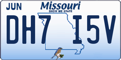 MO license plate DH7I5V