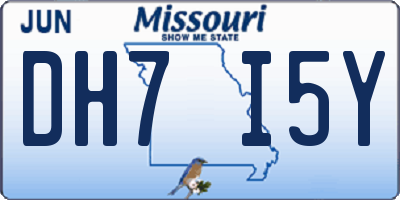 MO license plate DH7I5Y