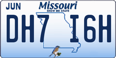 MO license plate DH7I6H