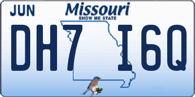 MO license plate DH7I6Q