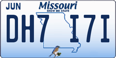 MO license plate DH7I7I